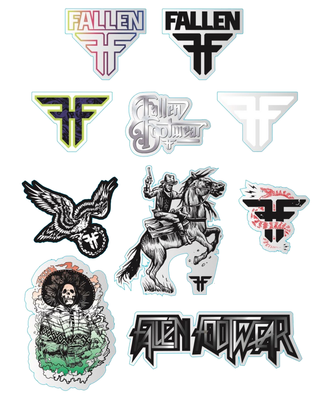 ASSORTED FALLEN FOOTWEAR STICKERS - PACK 3