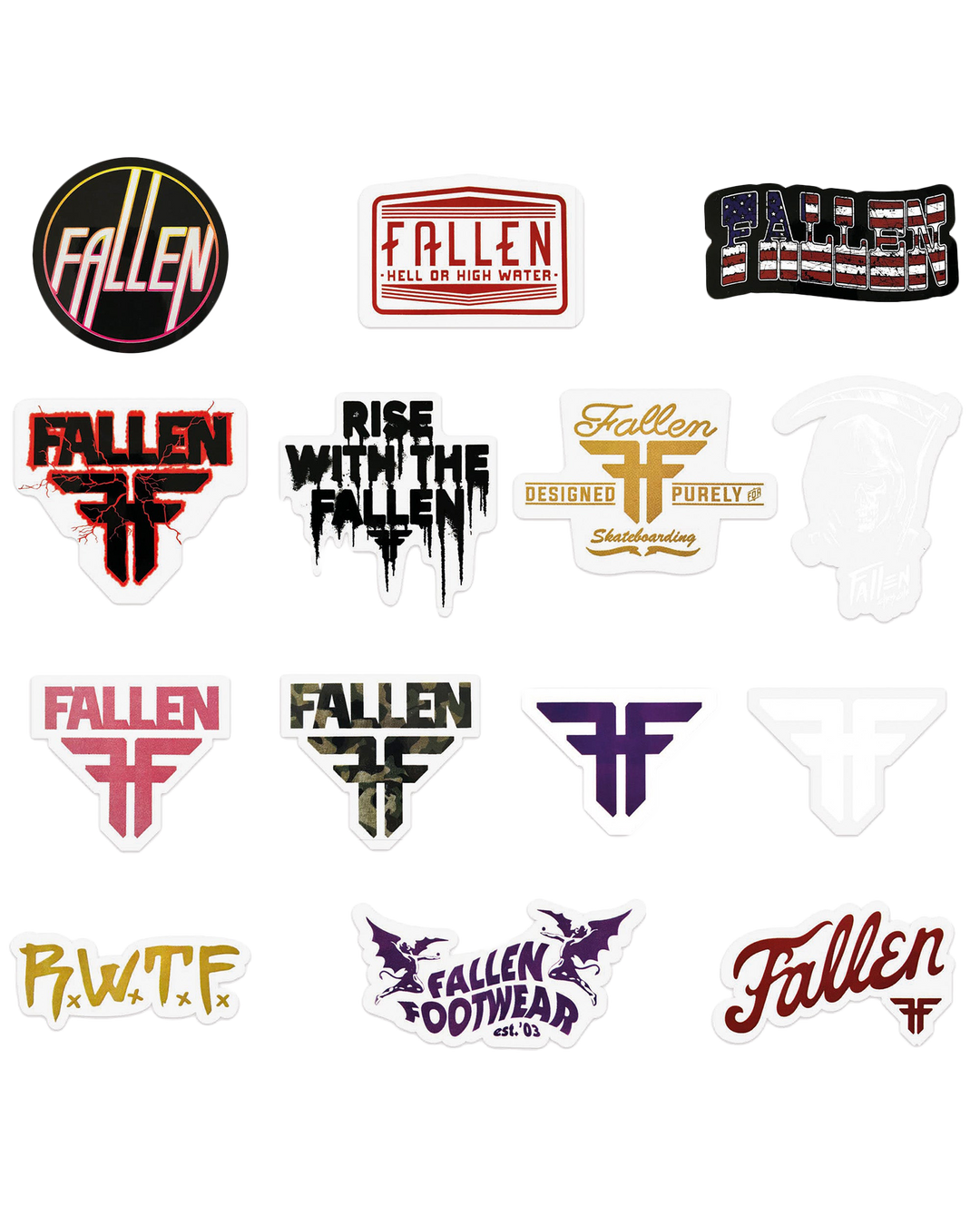 ASSORTED FALLEN FOOTWEAR STICKERS - PACK 1