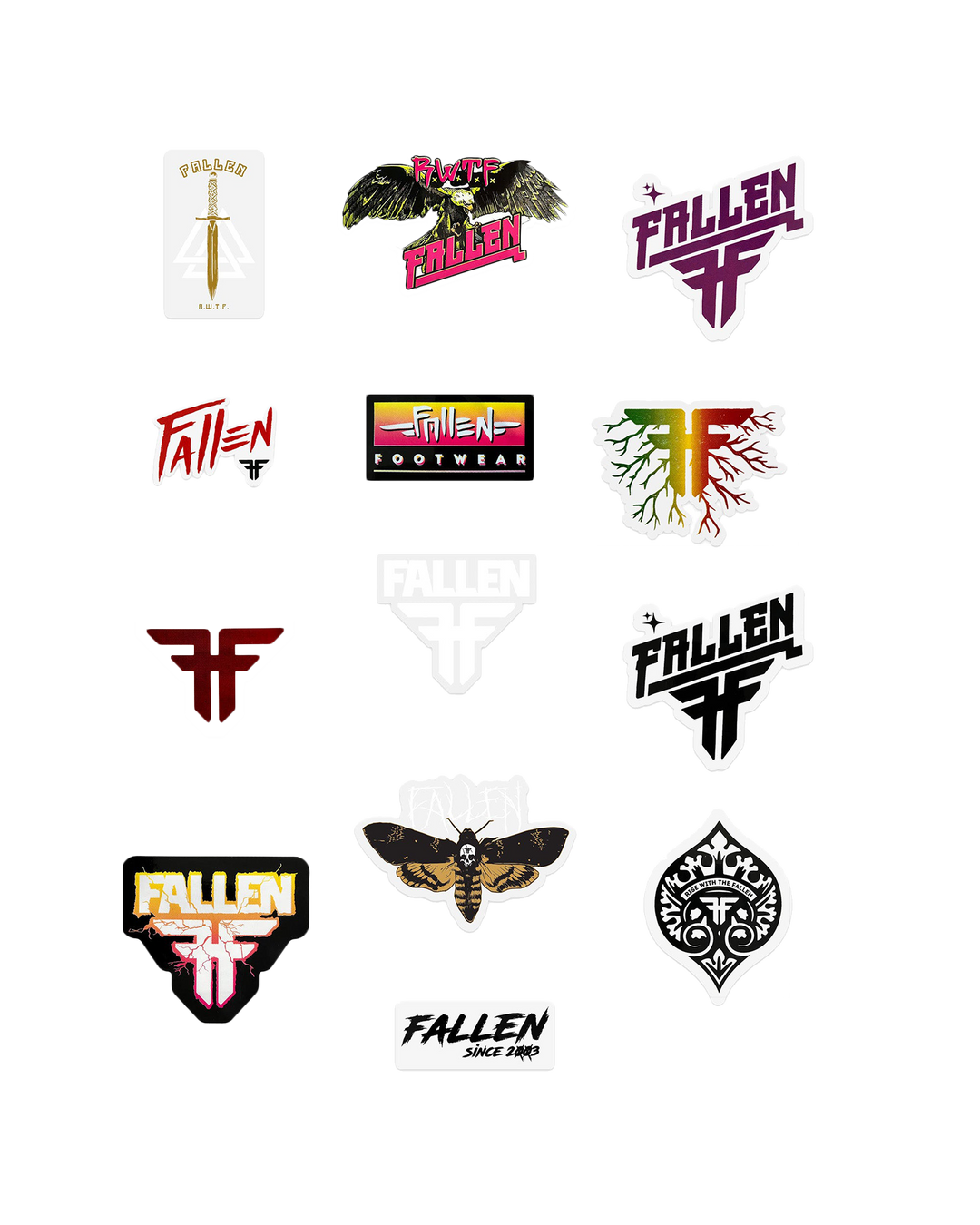 ASSORTED FALLEN FOOTWEAR STICKERS - PACK 2