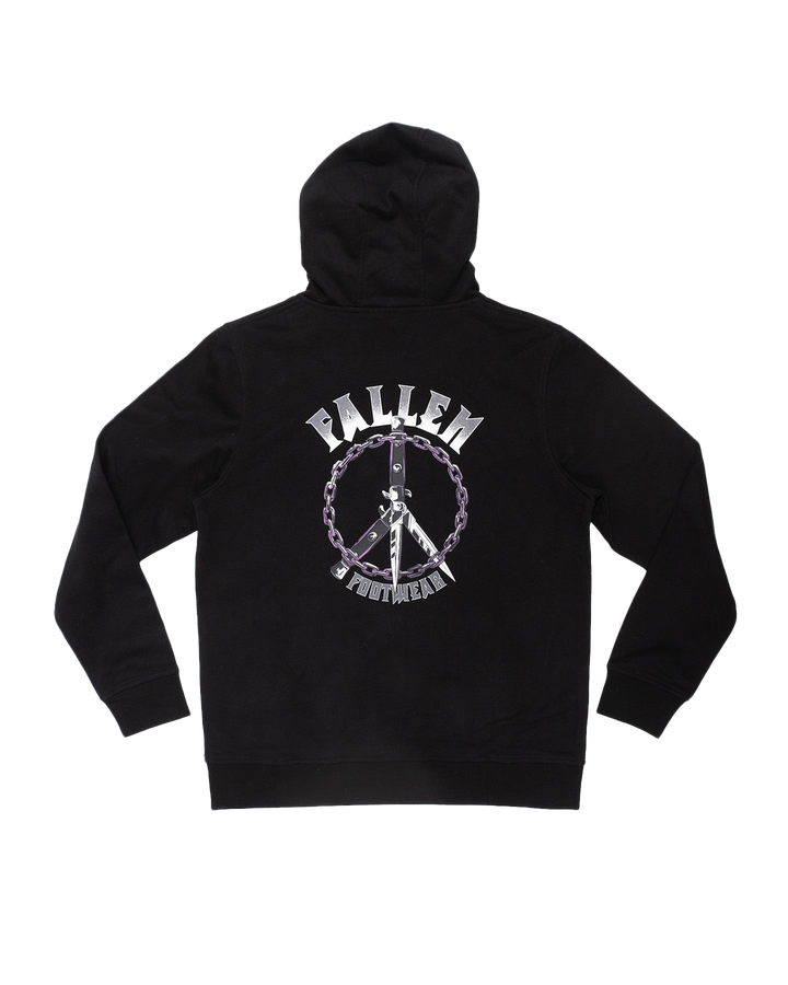 PEACE & WAR HOODIE - BLACK