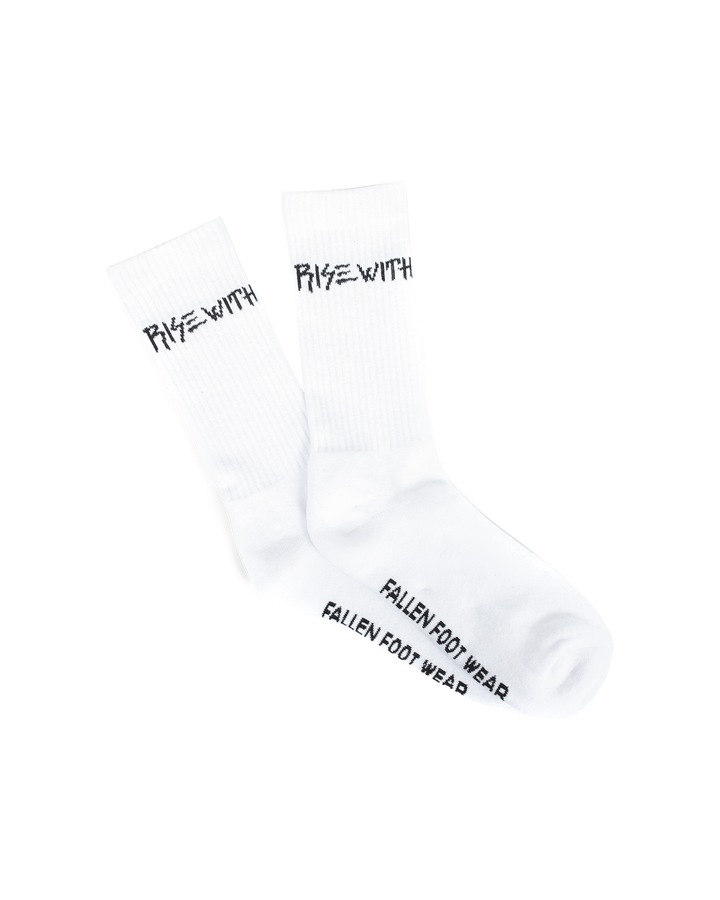 RISE WITH II SOCK - WHITE / BLACK