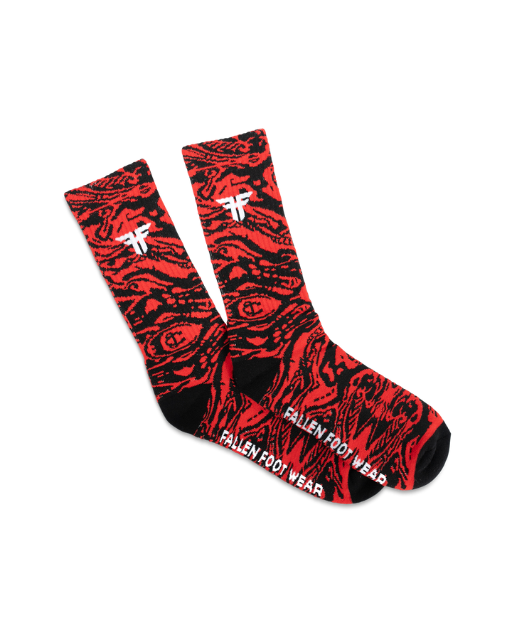 TRADEMARK SOCK - RED / BLACK SWIRL