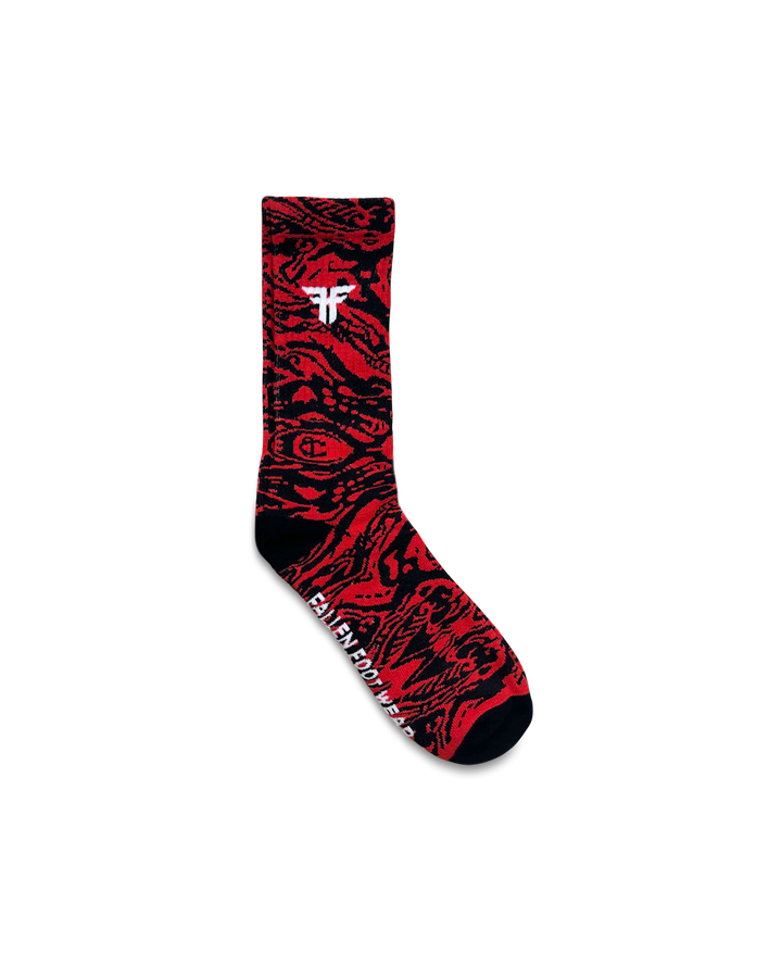 TRADEMARK SOCK - RED / BLACK SWIRL