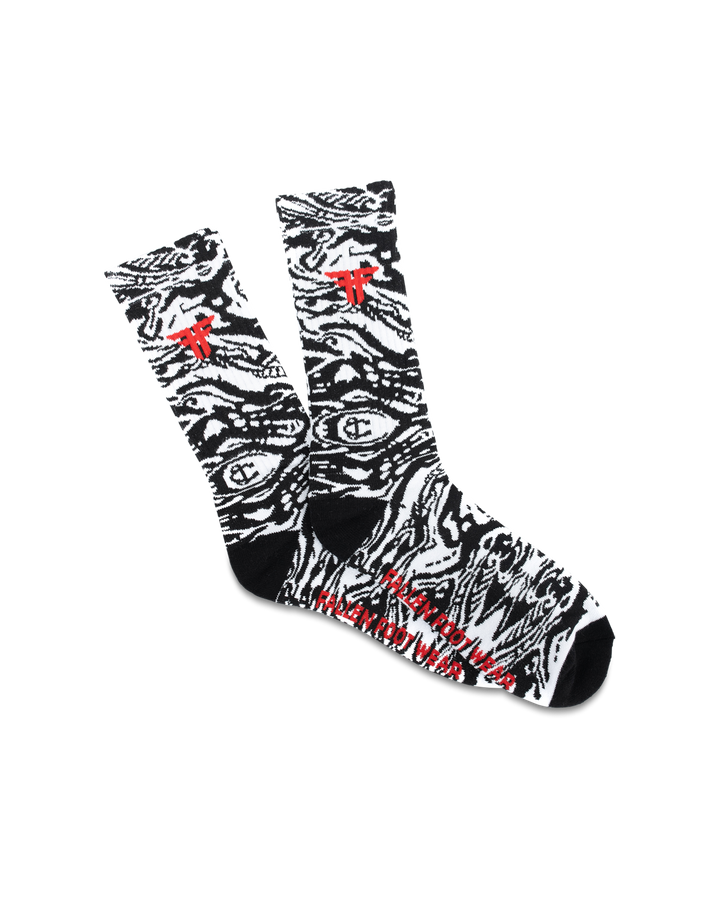 TRADEMARK SOCK - WHITE / BLACK SWIRL