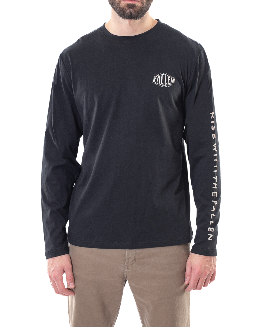 TRADITION L/S TEE - BLACK / OFF-WHITE